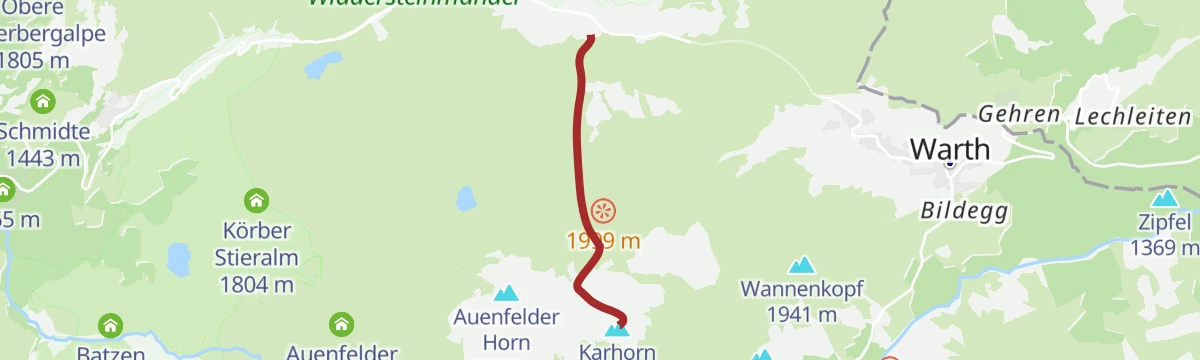 Route map: Jägeralpe - Karhorn